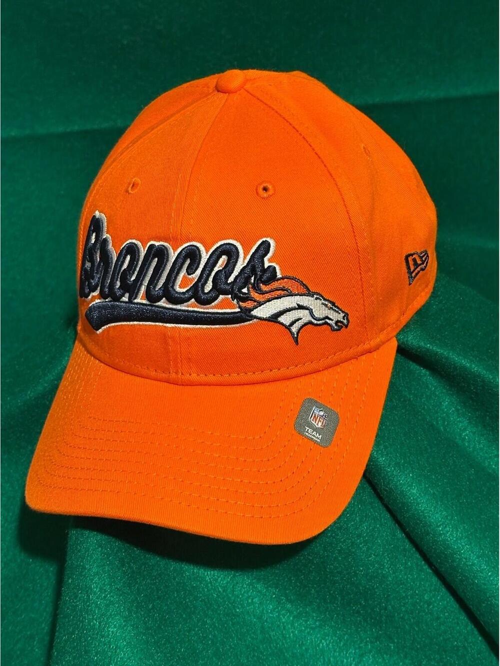 Denver Broncos Name In Raised Script New Era 9FORTY Adjustable Snapback Hat